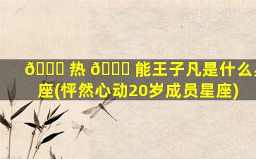 🐞 热 🐎 能王子凡是什么星座(怦然心动20岁成员星座)